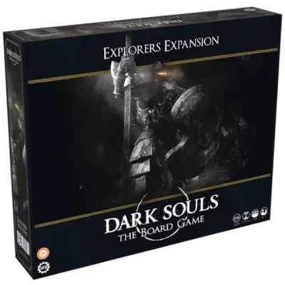 Dark Souls: The Board Game – Explorers Expansion box cover with dark knight artwork.