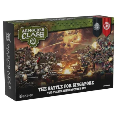 Armoured Clash Battle for Singapore two-player set box showing Crown and Empire forces in battle.