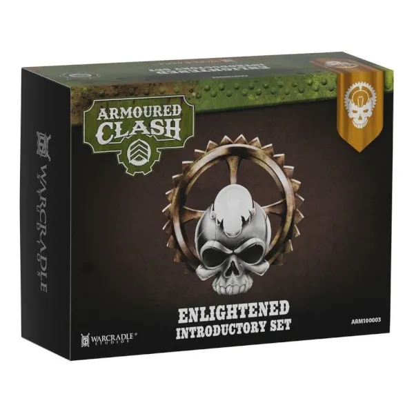 Armoured Clash Enlightened Introductory Set box with skull and cog faction emblem.