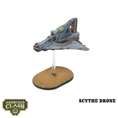 Painted Scythe Drone aircraft miniature for Armoured Clash Enlightened forces.