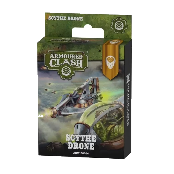 Armoured Clash Scythe Drone box showing the Enlightened aircraft in flight.