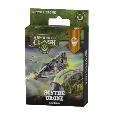 Armoured Clash Scythe Drone box showing the Enlightened aircraft in flight.