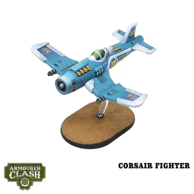 Painted Corsair Fighter aircraft miniature for Armoured Clash Union forces.
