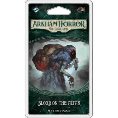 Arkham Horror: The Card Game – Blood on the Altar Mythos Pack blister with monstrous figure artwork.