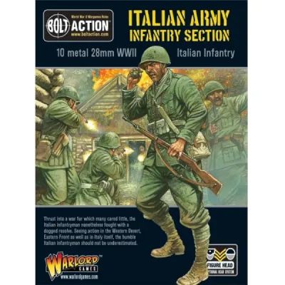 Bolt Action Italian Army Infantry Section pack with Italian infantry combat artwork.