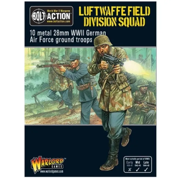 Bolt Action Luftwaffe Field Division Squad pack with German Air Force ground troops artwork.