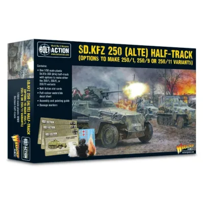 Bolt Action Sd.Kfz 250 Alte Half-Track box, buildable as 250/1, 250/9 or 250/11 variants.