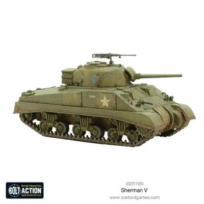 Painted Bolt Action Sherman V medium tank miniature for British and Commonwealth forces.