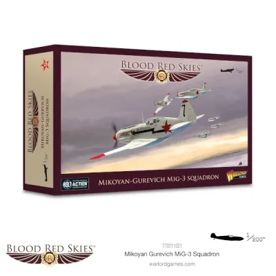 Blood Red Skies: Mikoyan-Gurevich MiG-3 Squadron Blood Red Skies Mikoyan-Gurevich MiG-3 Squadron box showing Soviet fighters in flight.