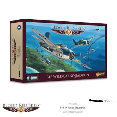 Blood Red Skies: Grumman F4F Wildcat Squadron Blood Red Skies F4F Wildcat Squadron box showing US fighters in aerial combat.