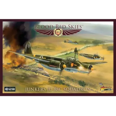 Blood Red Skies: Junkers Ju 88C Squadron Blood Red Skies Junkers Ju 88C Squadron box showing Luftwaffe heavy fighters in combat.
