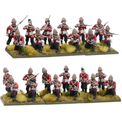 Painted British Line Infantry Regiment miniatures for Black Powder Anglo-Zulu War.