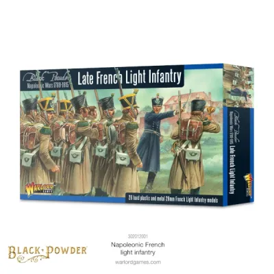 Black Powder Late French Light Infantry box with French troops receiving orders.