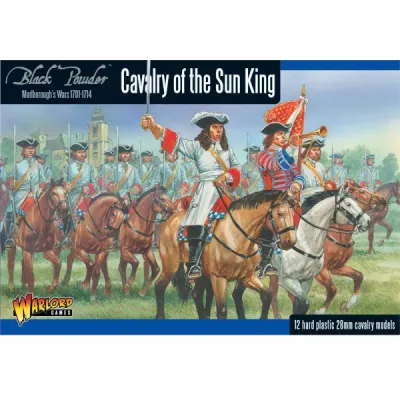 Black Powder: Marlborough’s Wars – Cavalry of the Sun King Black Powder Marlborough’s Wars Cavalry of the Sun King box with mounted French cavalry artwork.