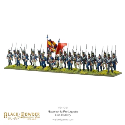 Painted Napoleonic Portuguese Line Infantry miniatures for Black Powder.
