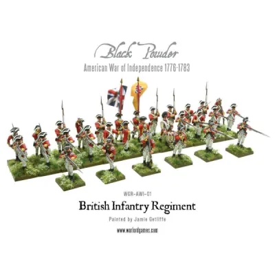 Painted American War of Independence British Infantry Regiment miniatures for Black Powder.