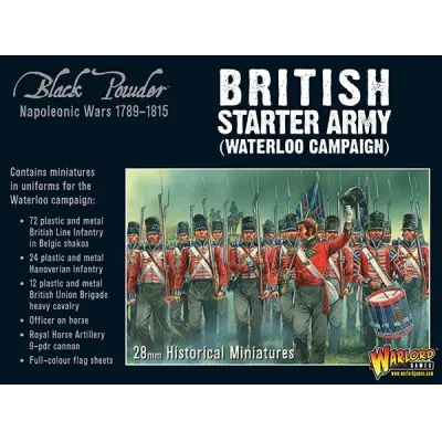 Black Powder British Starter Army (Waterloo Campaign) box with British infantry artwork.
