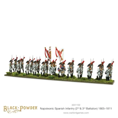 Painted Napoleonic Spanish Infantry 2nd &amp; 3rd Battalions miniatures for Black Powder.