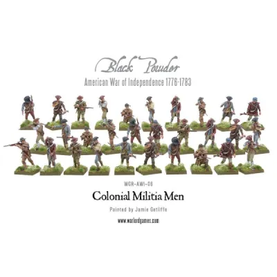 Painted Colonial Militia Men miniatures for Black Powder American War of Independence.