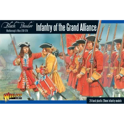 Black Powder: Marlborough’s Wars – Infantry of the Grand Alliance Black Powder Marlborough’s Wars Infantry of the Grand Alliance box with Allied infantry artwork.