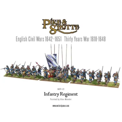 Painted Pike &amp; Shotte infantry regiment for the English Civil Wars and Thirty Years War.