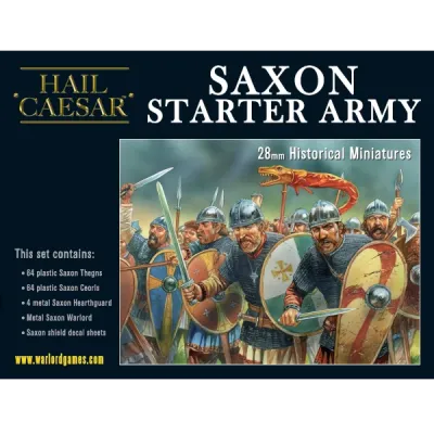 Hail Caesar: Saxon Starter Army Hail Caesar Saxon Starter Army box with Saxon warrior artwork and contents list.