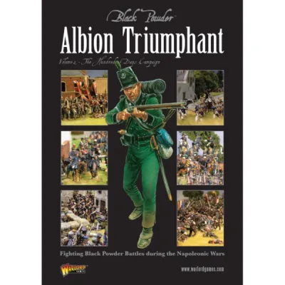 Book cover: Black Powder Albion Triumphant Vol. 2 supplement cover with Hundred Days campaign artwork.