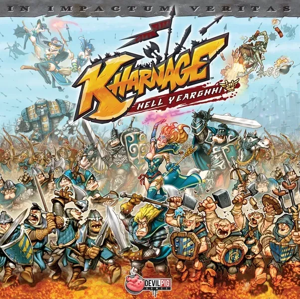 Box front: Kharnage... Hell Yearghh! box with chaotic fantasy battle artwork.