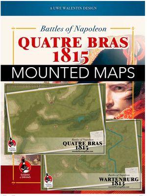 Battles of Napoleon II Quatre Bras 1815 Wartenburg 1813 Mounted Map
