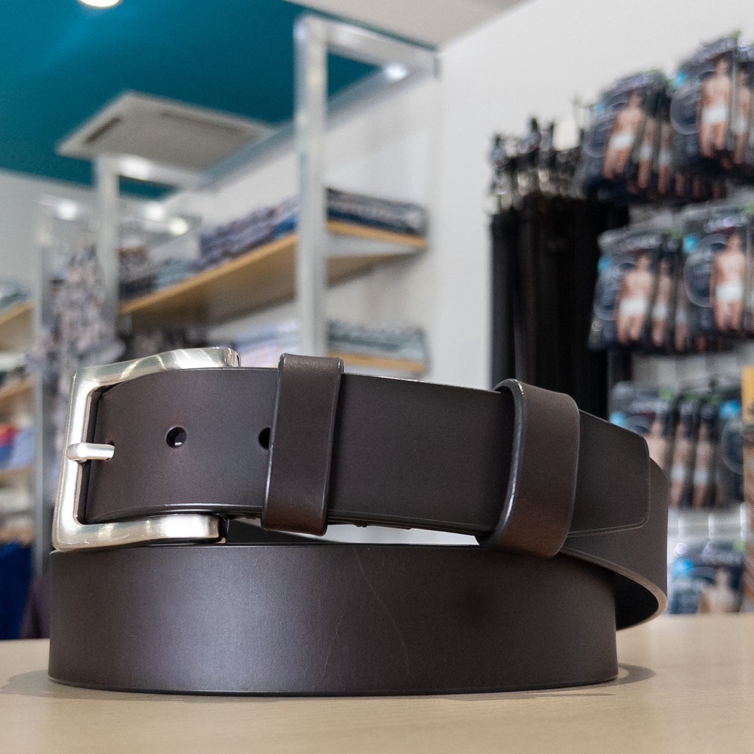 Amend 40mm Full Grain Leather Belt, Color: BRN, Size: 42&quot;