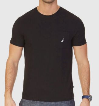 Nautica Active Stretch Pocket T-Shirt, Color: Black, Size: 1X, Season: 2506