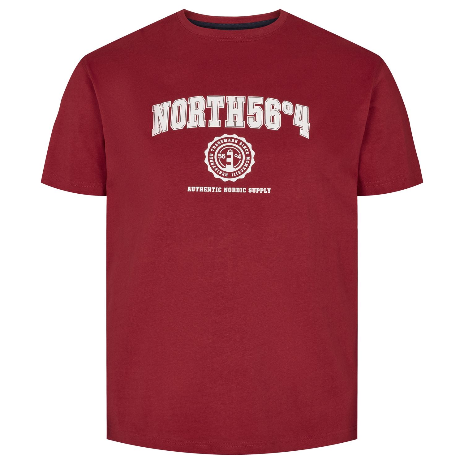 North 56°4 Lighthouse Seal T-Shirt, Color: 0340 Carmine, Size: 2X