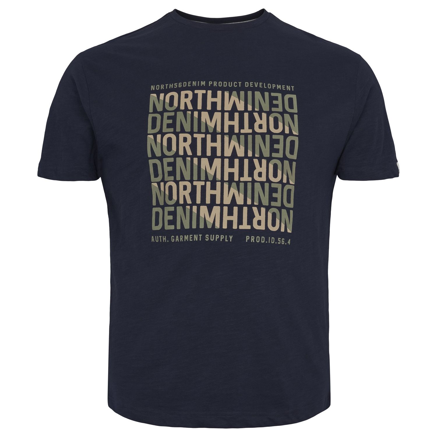 North 56Denim DownSideUp Graphic SS Tee, Color: 0580 Navy Blue, Size: 1X