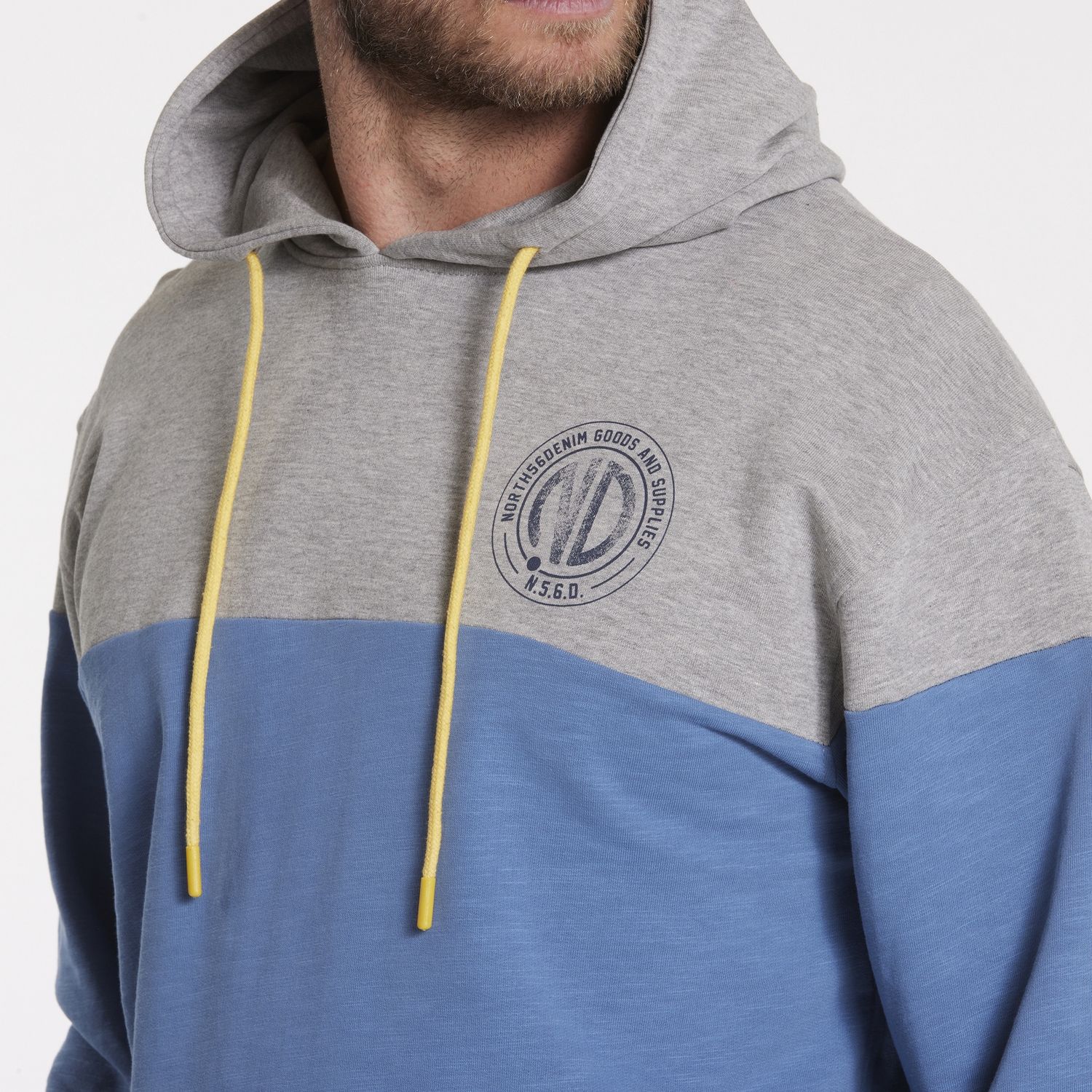 N56D Color Blocks Pocket Hoodie, Color: 0910 Striped, Size: 2X
