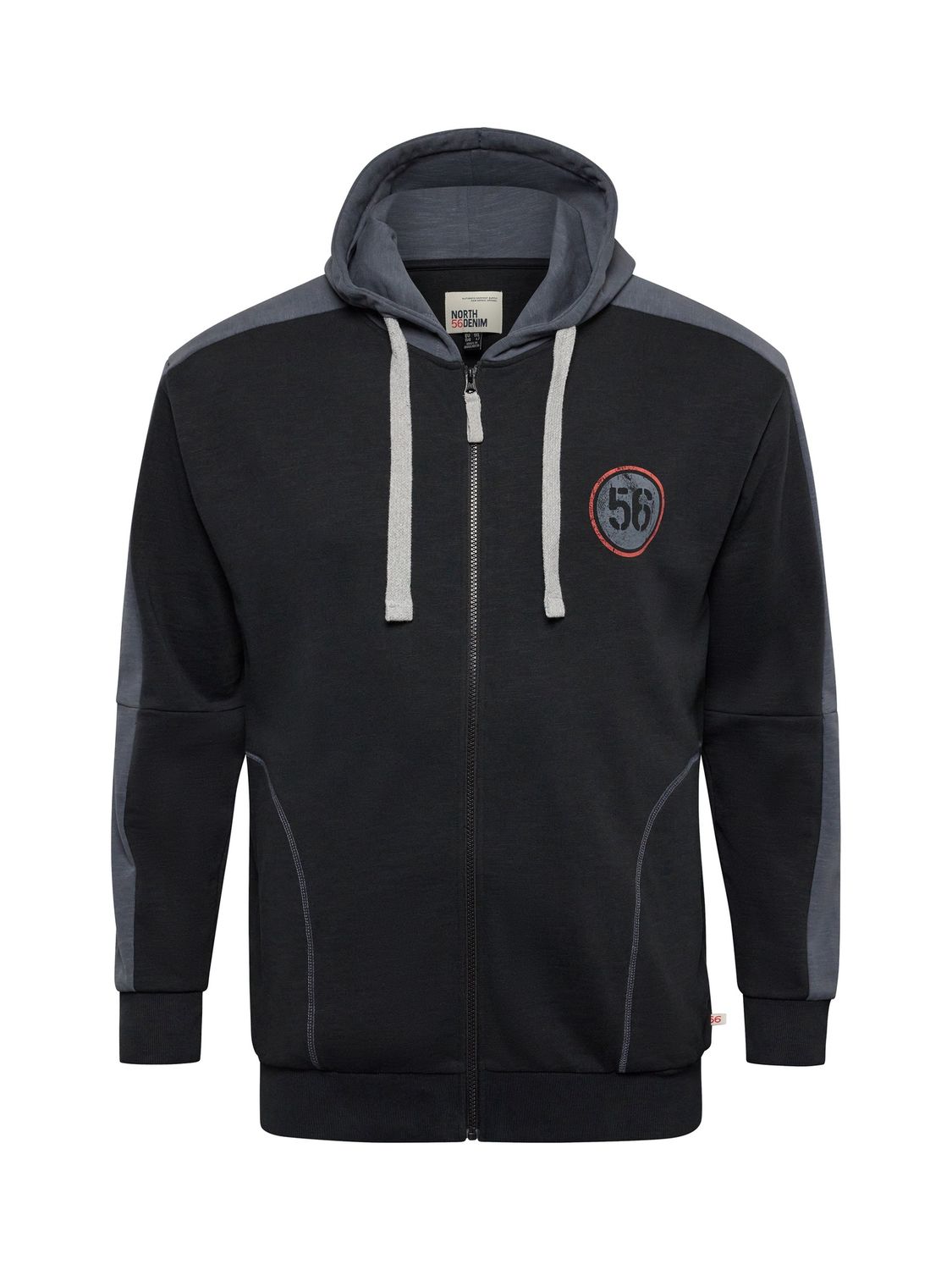 North 56D 56 Circle 2Tone Hoodie, Color: 0099 Black, Size: 1X