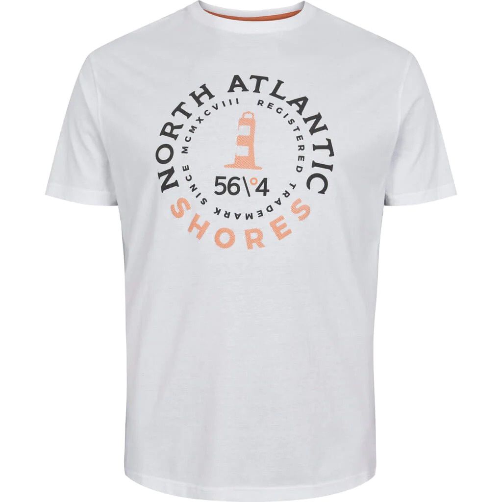 North 56°4  North Atlantic Shores Lighthouse SS Tee, Color: White, Size: 2X