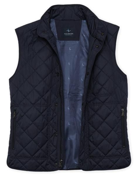 Tailorbyrd Quilted Vest, Color: Navy, Size: 2X
