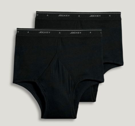 Jockey 2 Pack Classic Brief, Color: 001 Blk, Size: 46