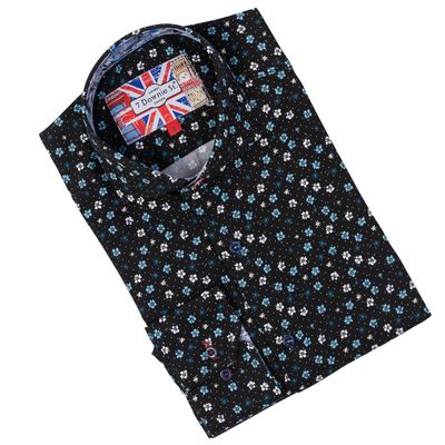 7 Downie St. Teal Flowers LS Shirt