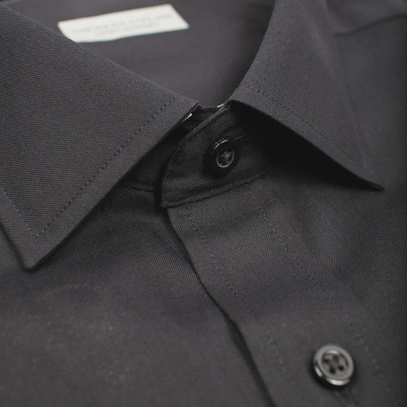 Thomas Dylan Black Spread Collar Stretch LS Dress Shirt, Color: Black, Season: 2509, Size: 1X - 18