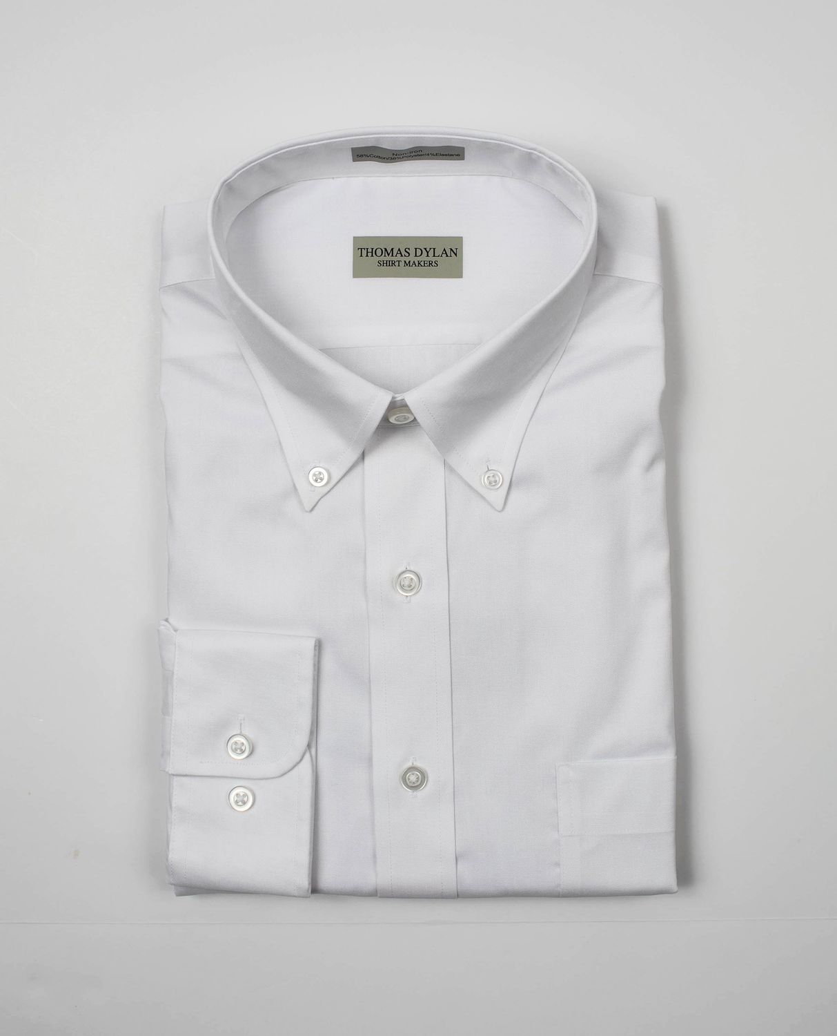 Thomas Dylan White BD Collar LS Performance Dress Shirt