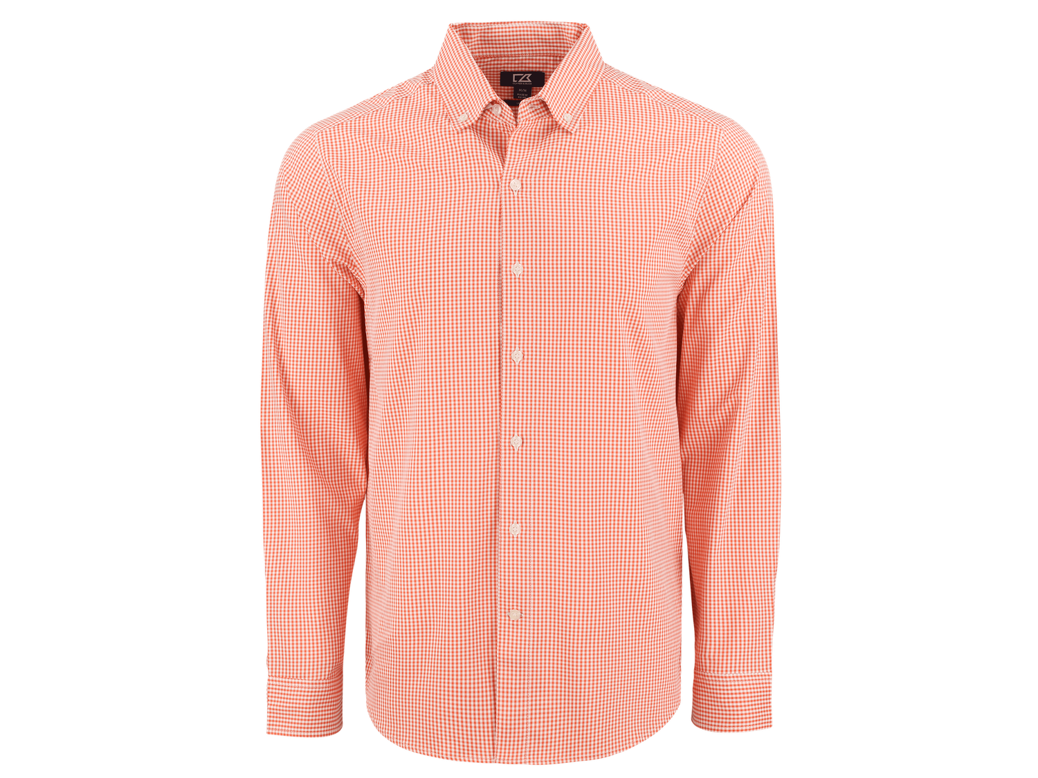 CB Skyline Epic Confidence Recycled Gingham  B&amp;T LS Dress Shirt CLWH, Color: Coll Orange - Wht, Season: 2509, Size: 1X
