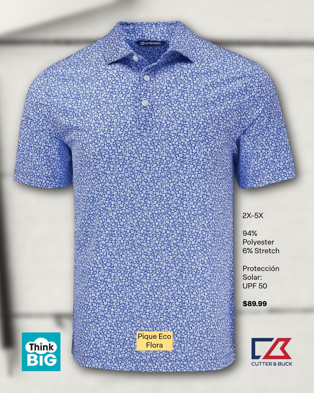 CB Pike Eco Flora Print Recycled  B&amp;T SS Polo CEN