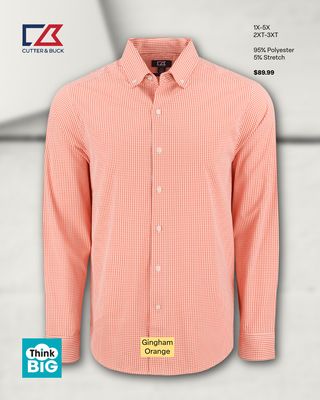 CB Skyline Epic Confidence Recycled Gingham  B&amp;T LS Dress Shirt CLWH