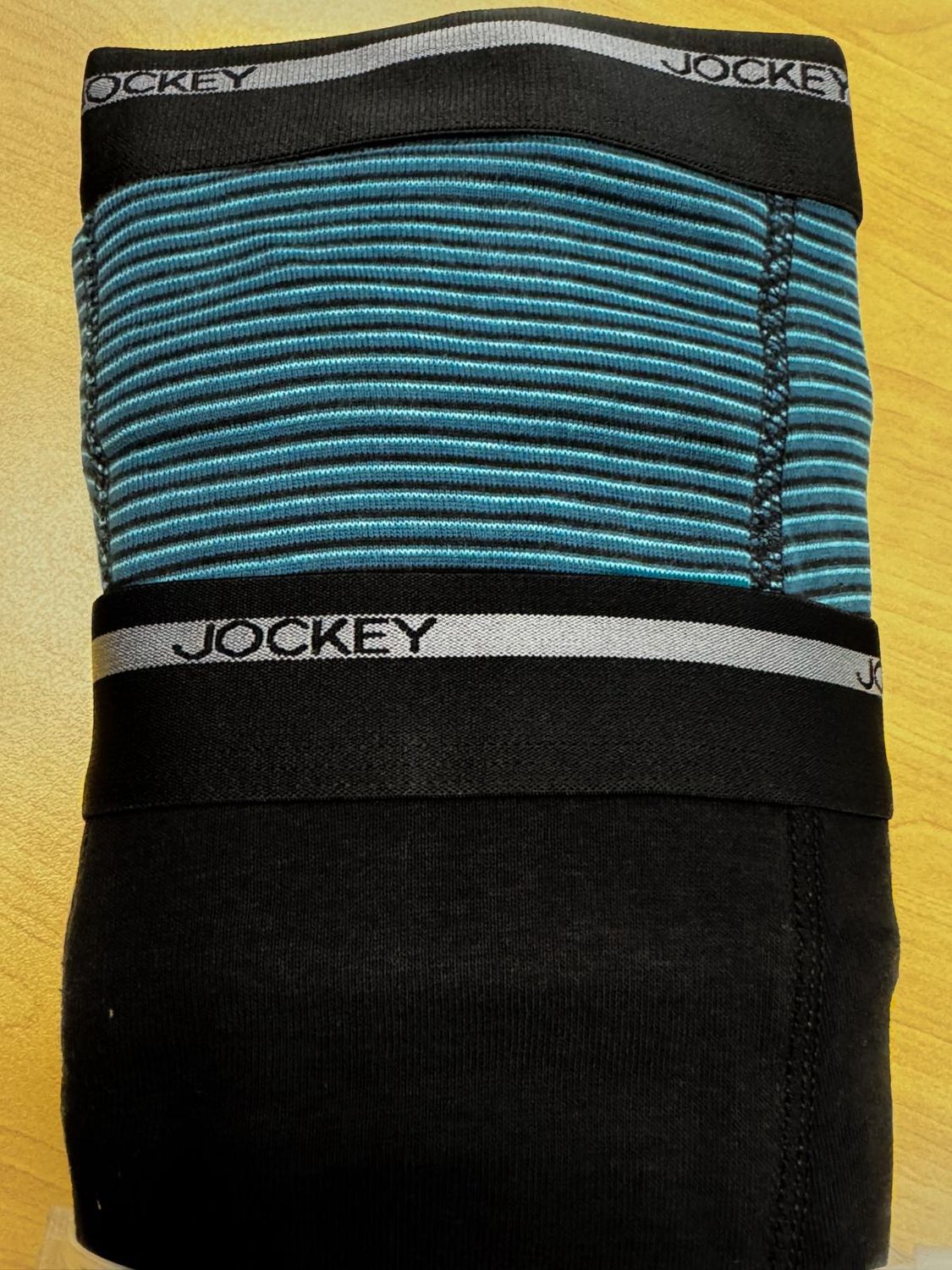 Jockey Classic Fit Big Man Boxer Brief, Color: 0479 BlK-Teal Stripe, Size: 2X