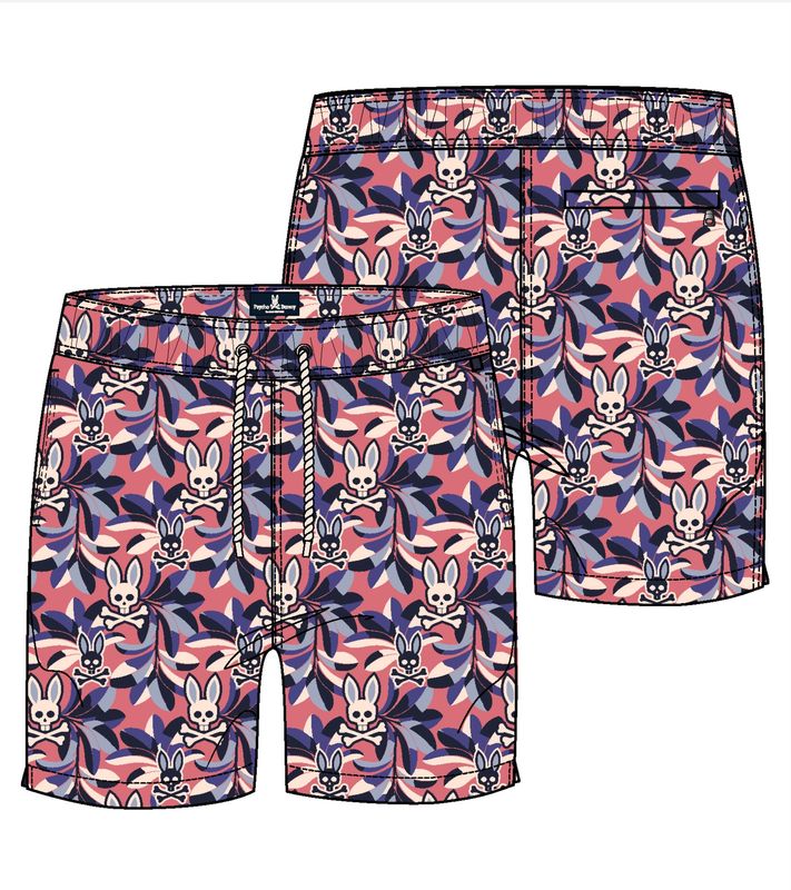 Psycho Bunny Florian All Over Print Swim Trunk