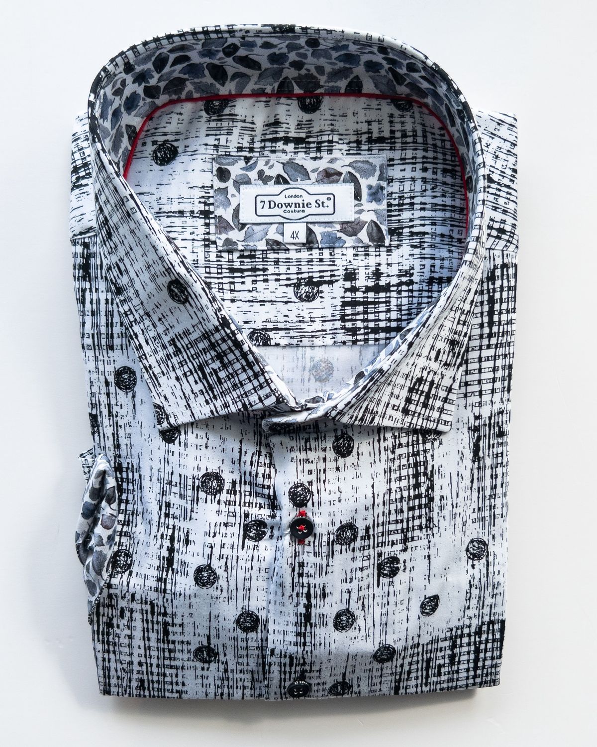 7 Downie St. Inked Smudge SS Shirt, Color: Whit+Blk, Size: 2X