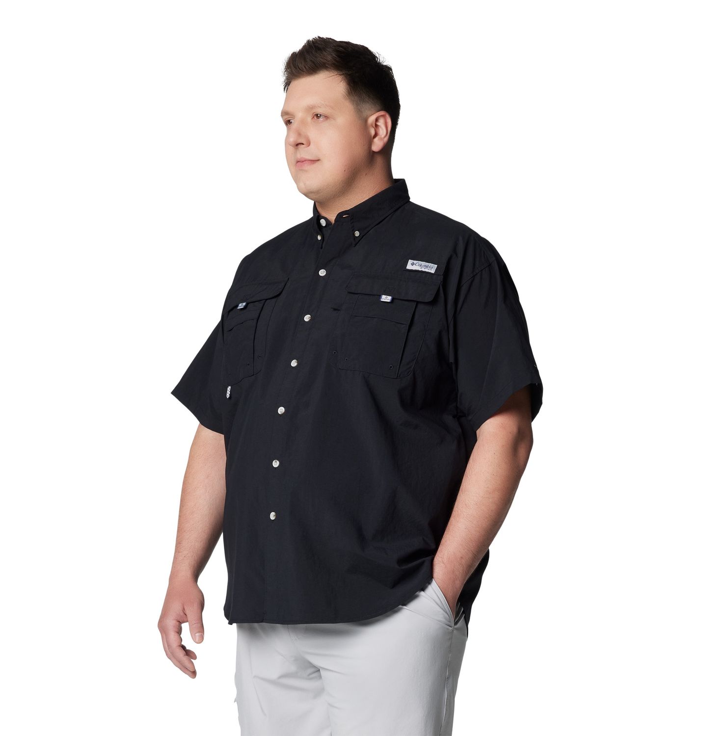 Columbia Bahama™ II SS Shirt, Color: 009 Black, Size: 3X