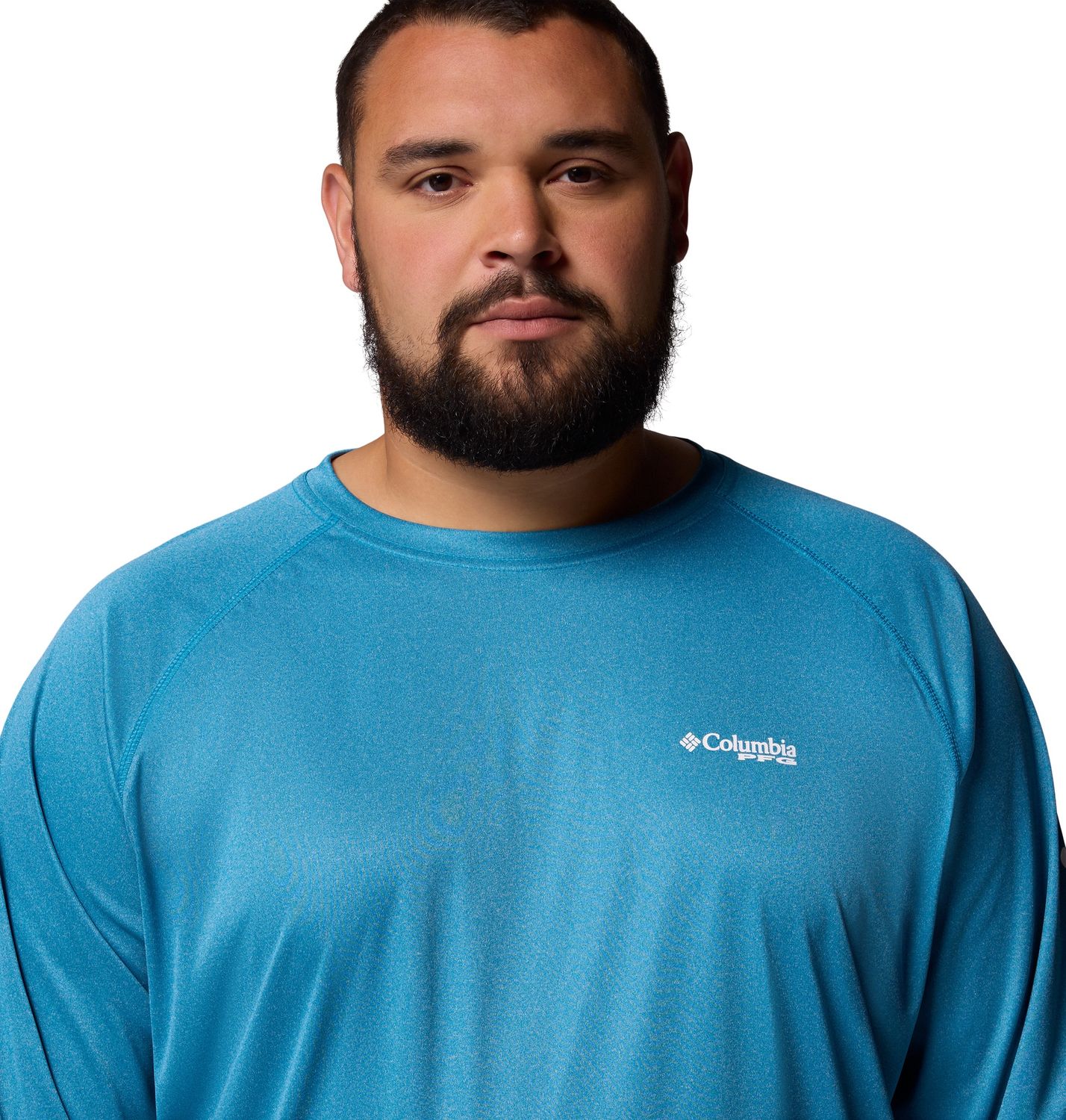 Columbia TerminalTackle LSShirt, Color: Blue Echo+Whte Logo, Season: 2508, Size: 3X
