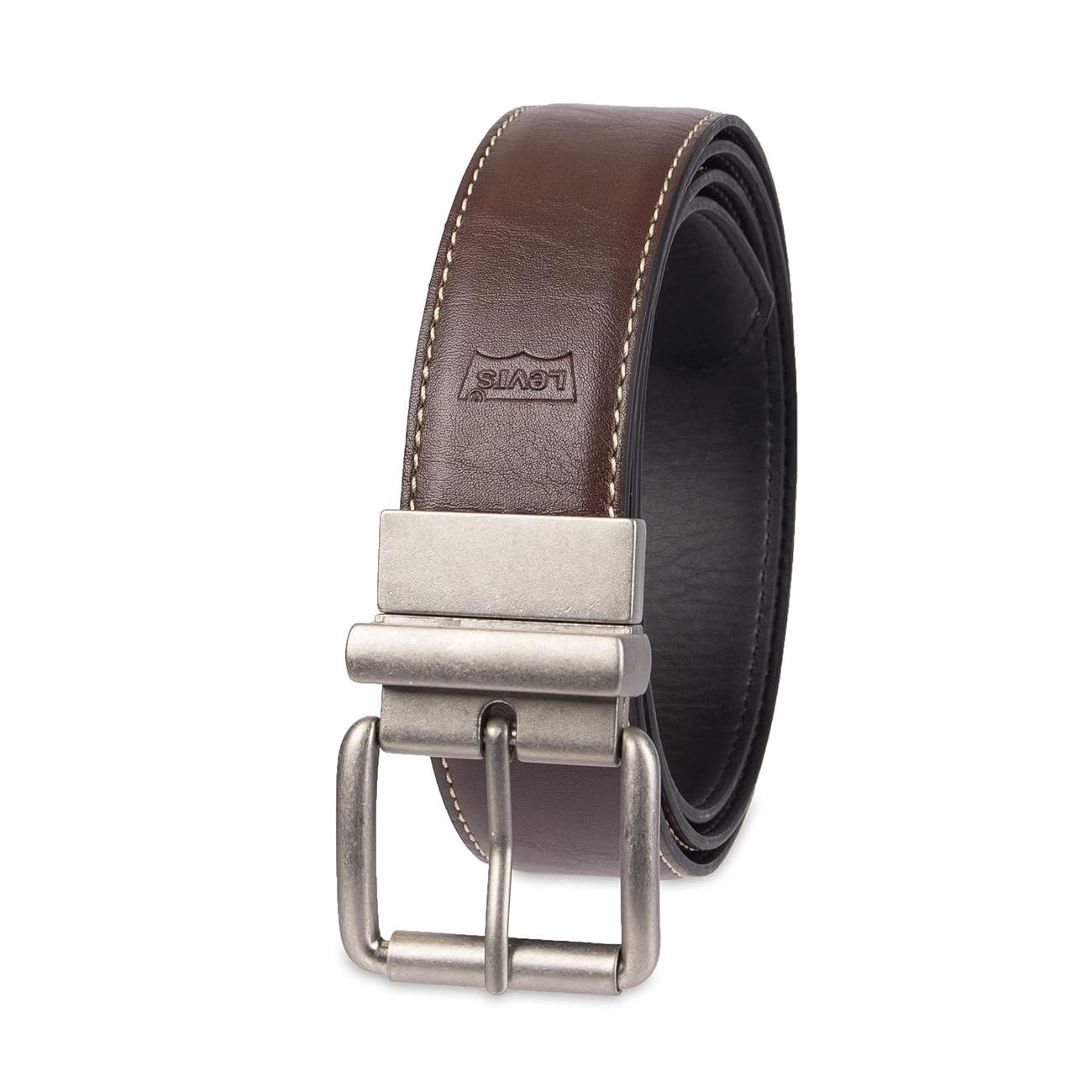 Levi Strauss B&amp;T Reversible 40mm Belts, Color: Brown-Black, Size: 46